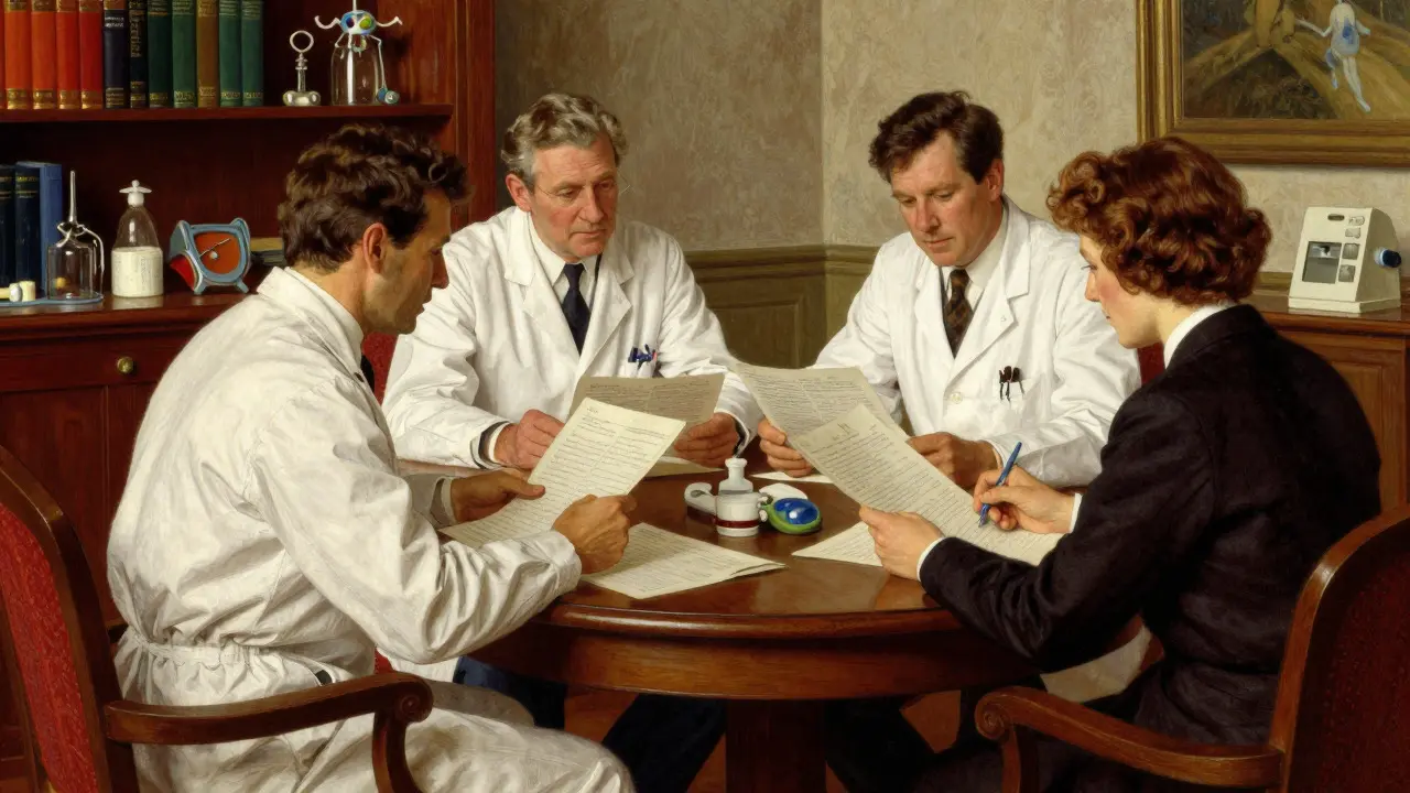 Medical team collaborating on ALS care strategy