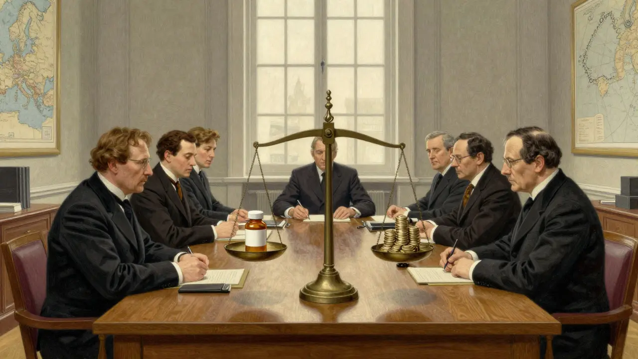 European officials balancing scales to set stable drug prices through centralized negotiation
